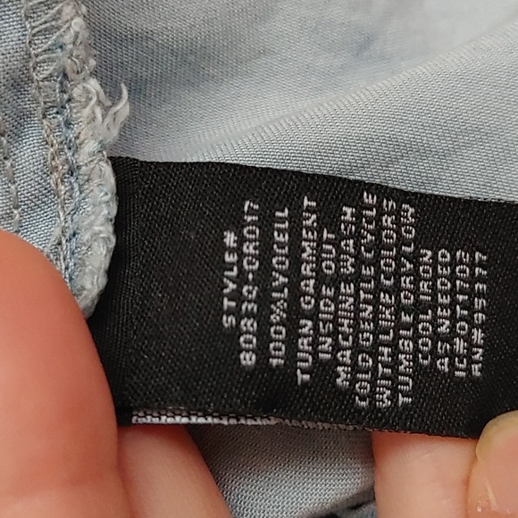 Sanctuary Chambray Off Shoulder Ruffle Top Blouse - Picture 12 of 13